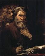 The Evangelist Matthew Inspired by the Angel Rembrandt